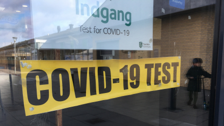 Indgangsparti til covid-testcenter