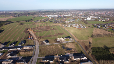 Dronefoto over Hvedebakken etape 2
