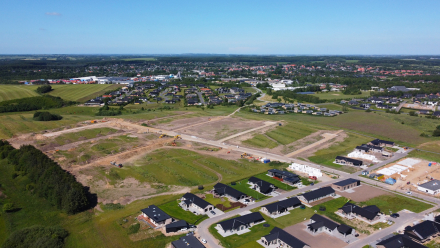 Luftfoto af nyt boligområde