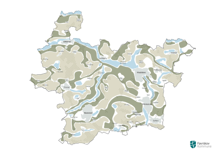 Kort over Favrskov Kommune