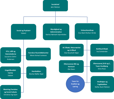 Organisationsdiagram viser socialområdet