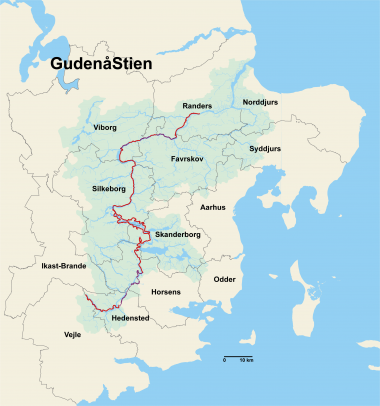 Kort over GudenåStien