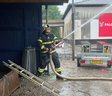 Deltidsbrandmænd på opgave