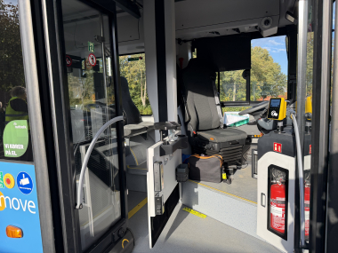 Chaufførens plads i bussen