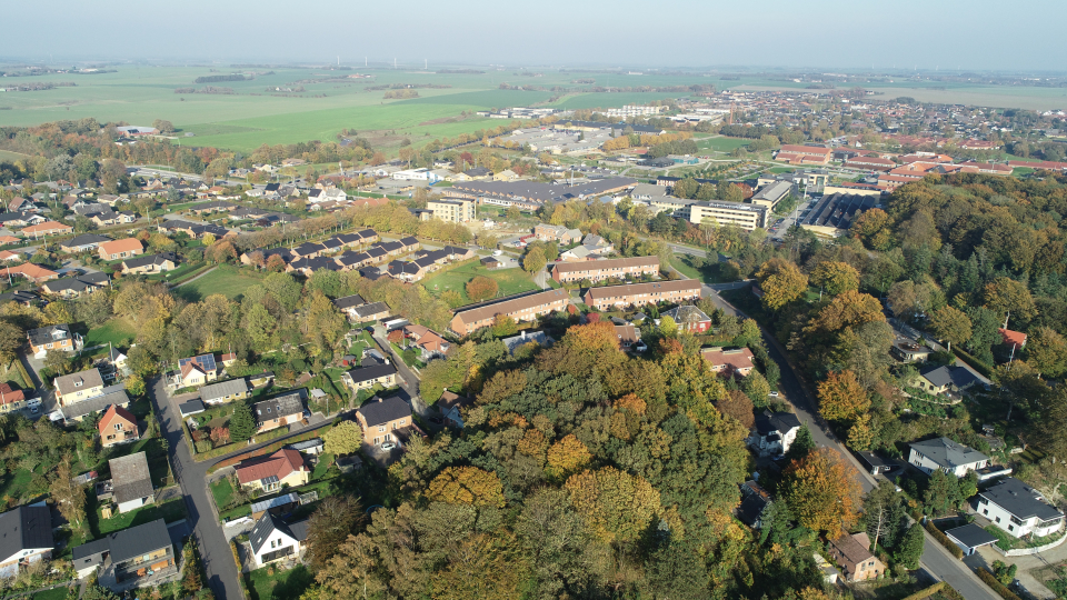 dronefoto fra Hadsten