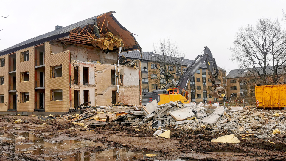 Hus der bliver revet ned