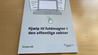 Foto af hæftet "Hjælp til fuldmagter i den offentlige sektor"