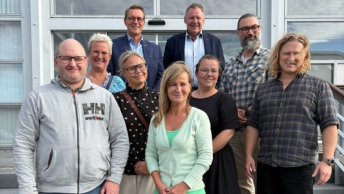 Gruppeformænd fra Favrskov Byråd i forbindelse med budget 2027-30